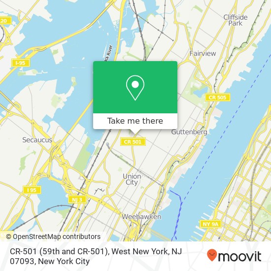 Mapa de CR-501 (59th and CR-501), West New York, NJ 07093