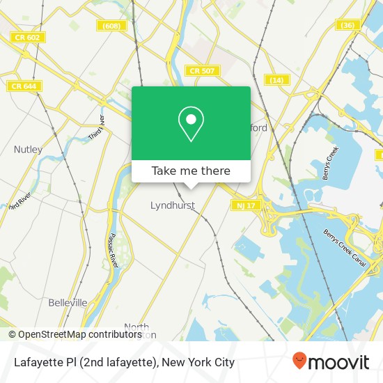 Mapa de Lafayette Pl (2nd lafayette), Lyndhurst, NJ 07071