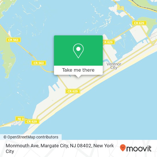 Mapa de Monmouth Ave, Margate City, NJ 08402