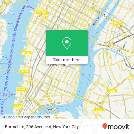 Borrachito, 206 Avenue A map