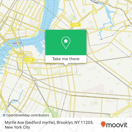 Mapa de Myrtle Ave (bedford myrtle), Brooklyn, NY 11205