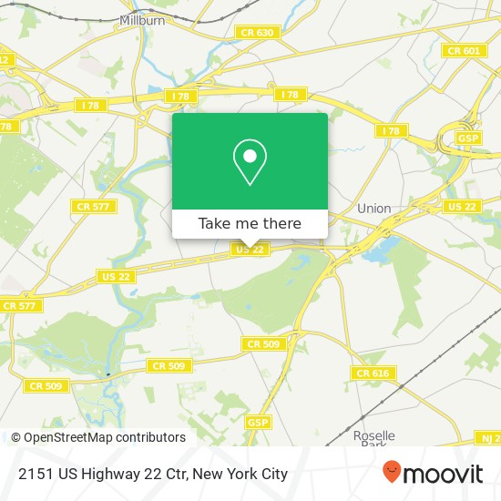 2151 US Highway 22 Ctr, Union, NJ 07083 map