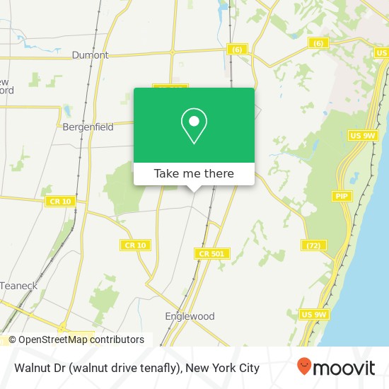 Mapa de Walnut Dr (walnut drive tenafly), Tenafly, NJ 07670
