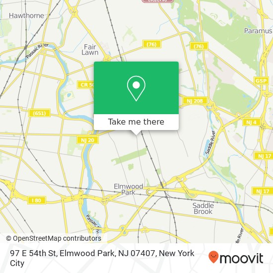97 E 54th St, Elmwood Park, NJ 07407 map