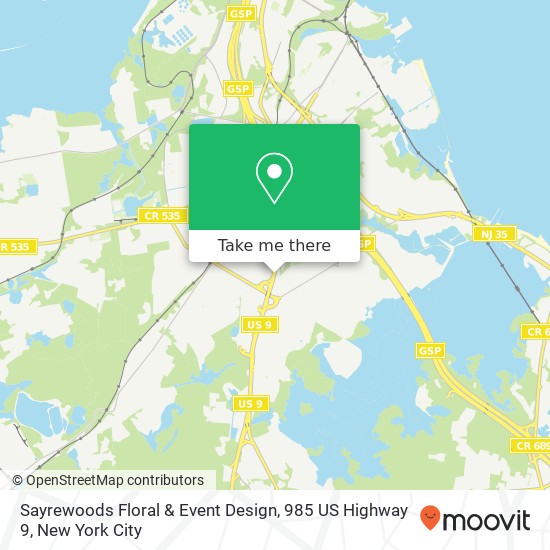 Mapa de Sayrewoods Floral & Event Design, 985 US Highway 9