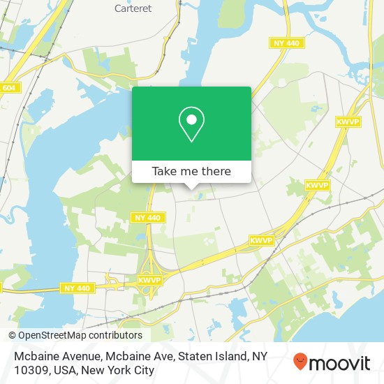 Mapa de Mcbaine Avenue, Mcbaine Ave, Staten Island, NY 10309, USA