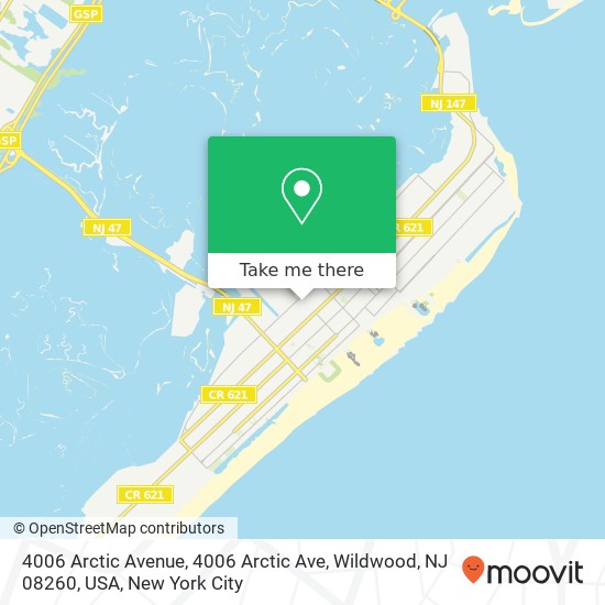 Mapa de 4006 Arctic Avenue, 4006 Arctic Ave, Wildwood, NJ 08260, USA