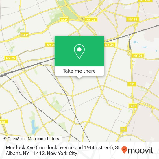 Mapa de Murdock Ave (murdock avenue and 196th street), St Albans, NY 11412