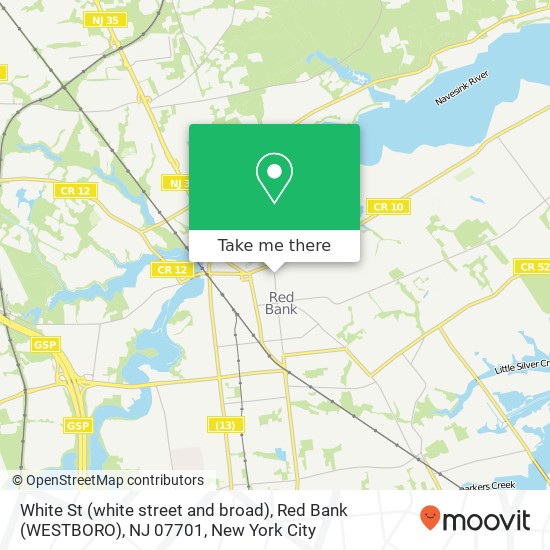 White St (white street and broad), Red Bank (WESTBORO), NJ 07701 map