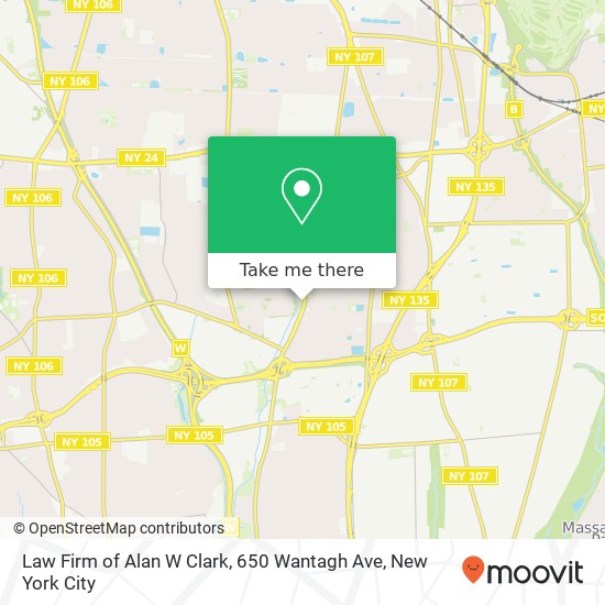 Mapa de Law Firm of Alan W Clark, 650 Wantagh Ave