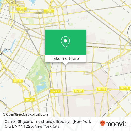 Carroll St (carroll nostrand), Brooklyn (New York City), NY 11225 map