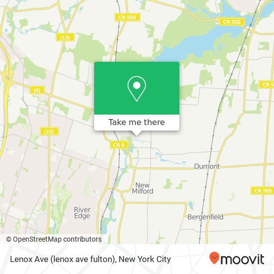 Mapa de Lenox Ave (lenox ave fulton), New Milford, NJ 07646