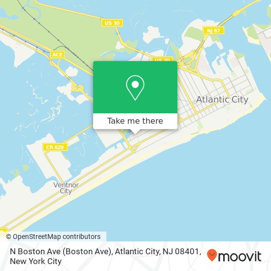 N Boston Ave (Boston Ave), Atlantic City, NJ 08401 map