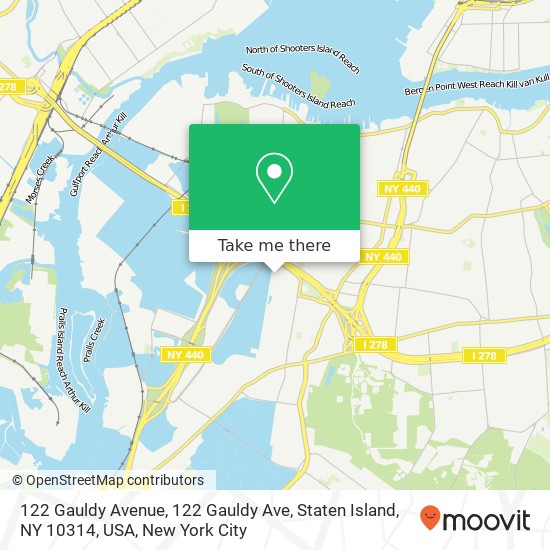 Mapa de 122 Gauldy Avenue, 122 Gauldy Ave, Staten Island, NY 10314, USA