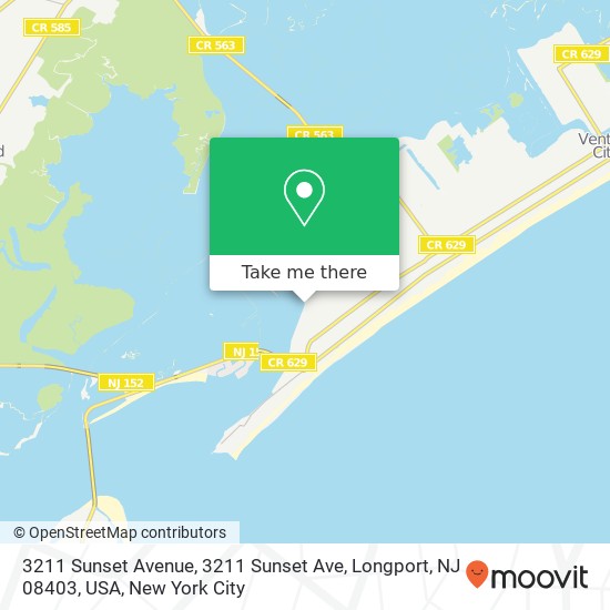 Mapa de 3211 Sunset Avenue, 3211 Sunset Ave, Longport, NJ 08403, USA