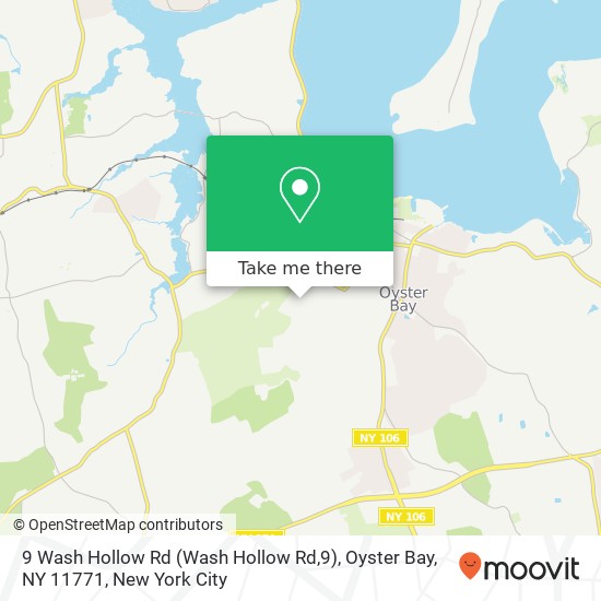 Mapa de 9 Wash Hollow Rd (Wash Hollow Rd,9), Oyster Bay, NY 11771