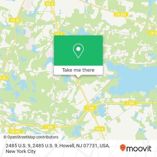 Mapa de 2485 U.S. 9, 2485 U.S. 9, Howell, NJ 07731, USA