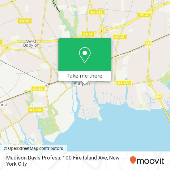 Mapa de Madison Davis Profess, 100 Fire Island Ave