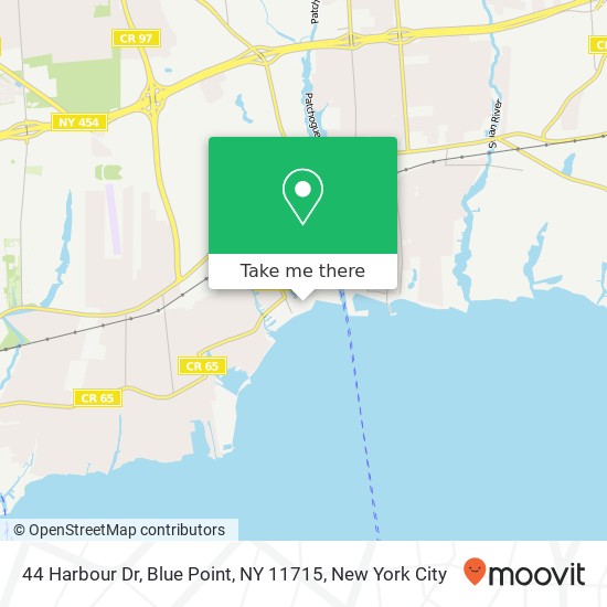 Mapa de 44 Harbour Dr, Blue Point, NY 11715