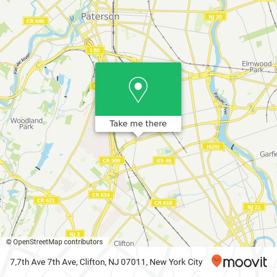 Mapa de 7,7th Ave 7th Ave, Clifton, NJ 07011