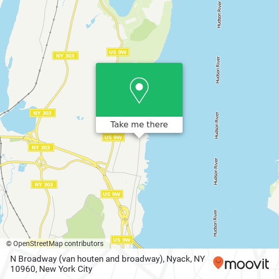 Mapa de N Broadway (van houten and broadway), Nyack, NY 10960