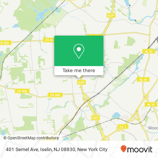 Mapa de 401 Semel Ave, Iselin, NJ 08830