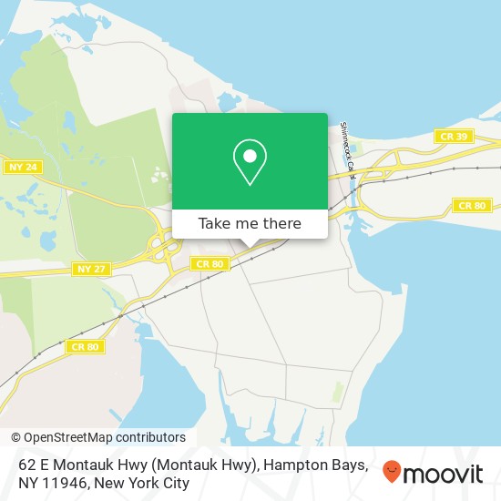 Mapa de 62 E Montauk Hwy (Montauk Hwy), Hampton Bays, NY 11946