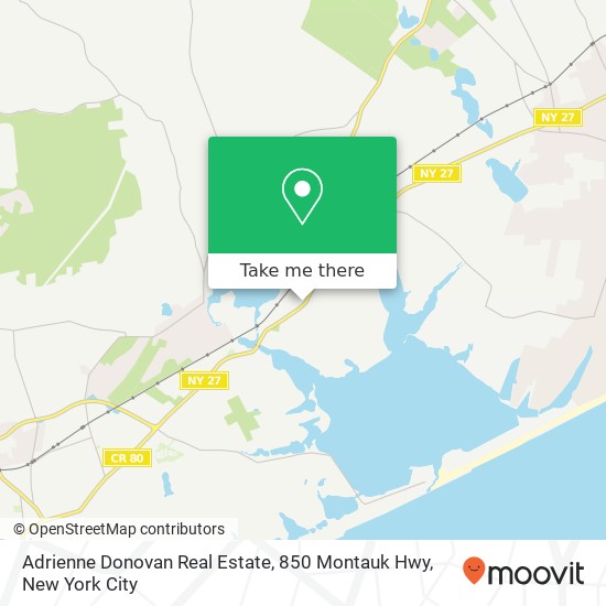 Mapa de Adrienne Donovan Real Estate, 850 Montauk Hwy