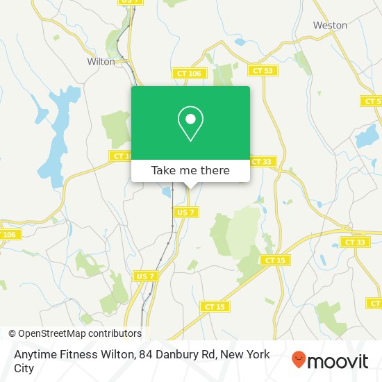 Mapa de Anytime Fitness Wilton, 84 Danbury Rd