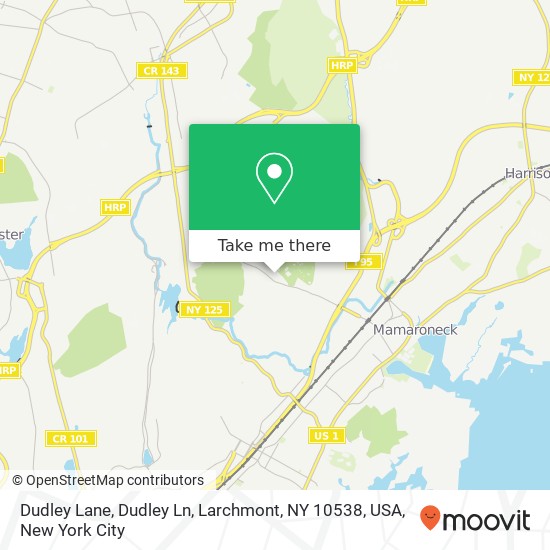 Mapa de Dudley Lane, Dudley Ln, Larchmont, NY 10538, USA