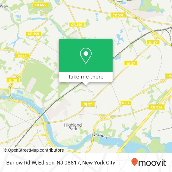 Barlow Rd W, Edison, NJ 08817 map