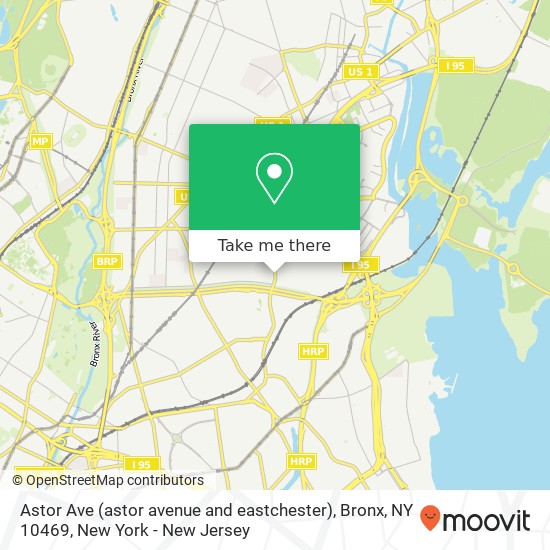Mapa de Astor Ave (astor avenue and eastchester), Bronx, NY 10469