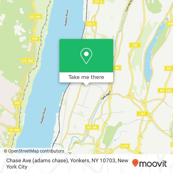 Mapa de Chase Ave (adams chase), Yonkers, NY 10703
