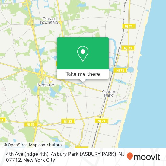 Mapa de 4th Ave (ridge 4th), Asbury Park (ASBURY PARK), NJ 07712