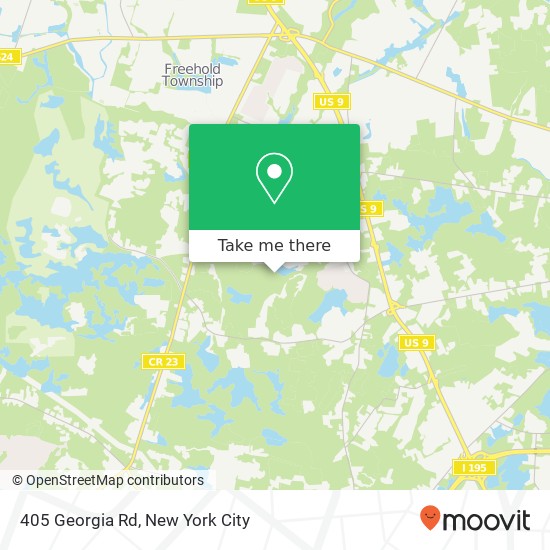 Mapa de 405 Georgia Rd, Freehold, NJ 07728