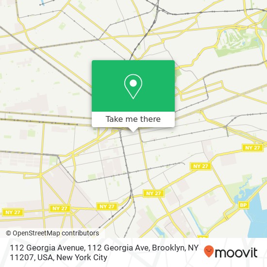 Mapa de 112 Georgia Avenue, 112 Georgia Ave, Brooklyn, NY 11207, USA