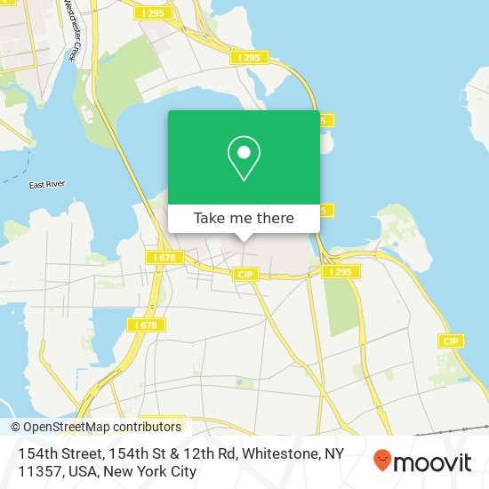 Mapa de 154th Street, 154th St & 12th Rd, Whitestone, NY 11357, USA