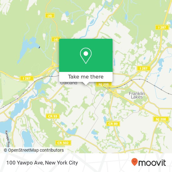 Mapa de 100 Yawpo Ave, Oakland, NJ 07436