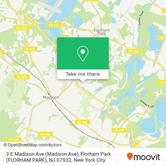 3 E Madison Ave (Madison Ave), Florham Park (FLORHAM PARK), NJ 07932 map