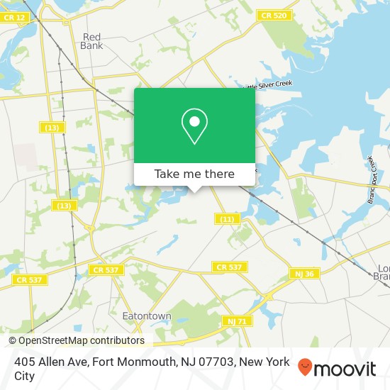 405 Allen Ave, Fort Monmouth, NJ 07703 map