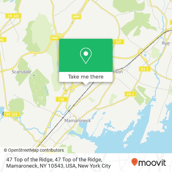 Mapa de 47 Top of the Ridge, 47 Top of the Ridge, Mamaroneck, NY 10543, USA