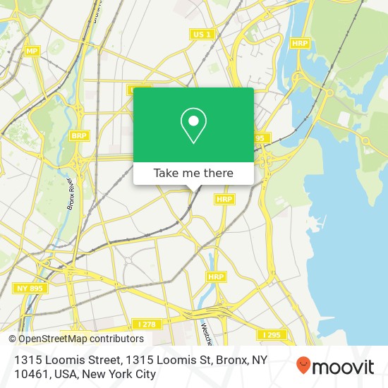 1315 Loomis Street, 1315 Loomis St, Bronx, NY 10461, USA map