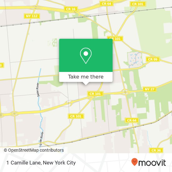 Mapa de 1 Camille Lane, 1 Camille Ln, East Patchogue, NY 11772, USA