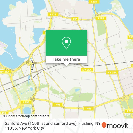 Mapa de Sanford Ave (150th st and sanford ave), Flushing, NY 11355