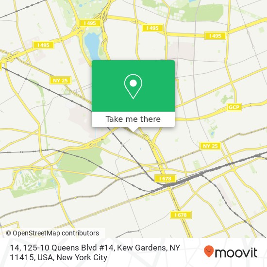 Mapa de 14, 125-10 Queens Blvd #14, Kew Gardens, NY 11415, USA