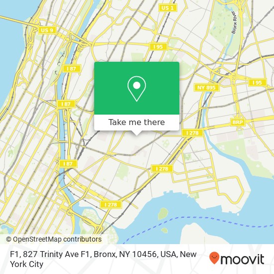 F1, 827 Trinity Ave F1, Bronx, NY 10456, USA map