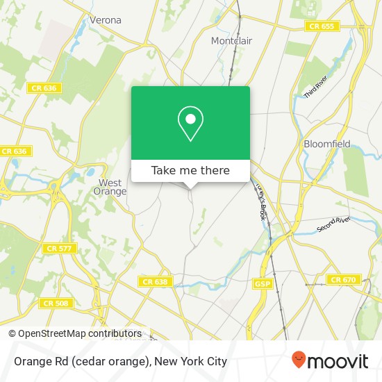 Mapa de Orange Rd (cedar orange), Montclair, NJ 07042