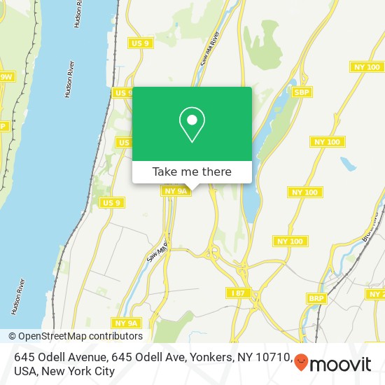 Mapa de 645 Odell Avenue, 645 Odell Ave, Yonkers, NY 10710, USA