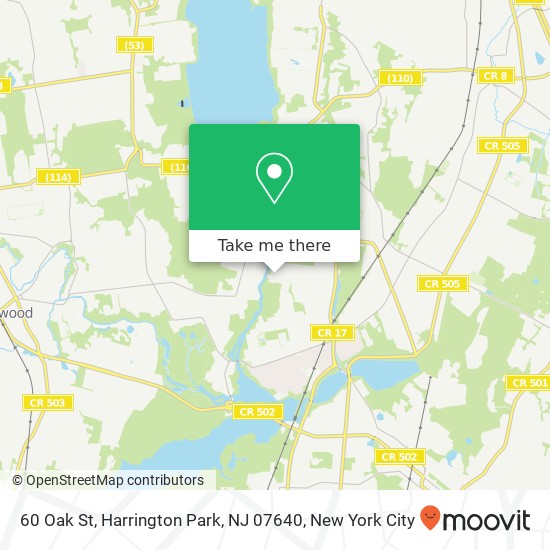 Mapa de 60 Oak St, Harrington Park, NJ 07640