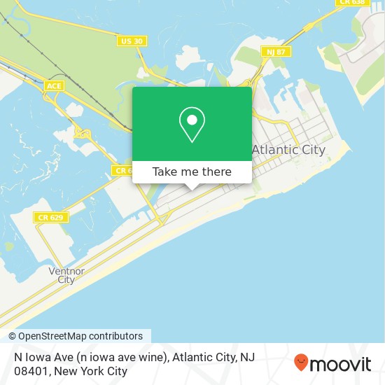 Mapa de N Iowa Ave (n iowa ave wine), Atlantic City, NJ 08401